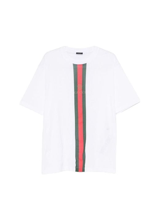 Gucci White Fake Cotton T-Shirt for men