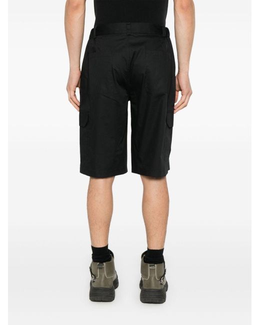 GR10K Black Poplin Cargo Shorts for men