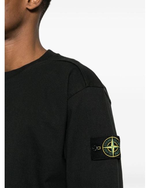 Stone Island Black Compass Cotton Sweatshirt for men