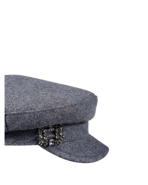 Roger Vivier Gray Rv Broche Wool Sailor Hat
