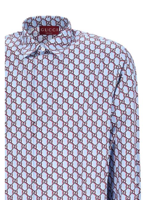 Gucci Blue Regular Gg Shirt for men