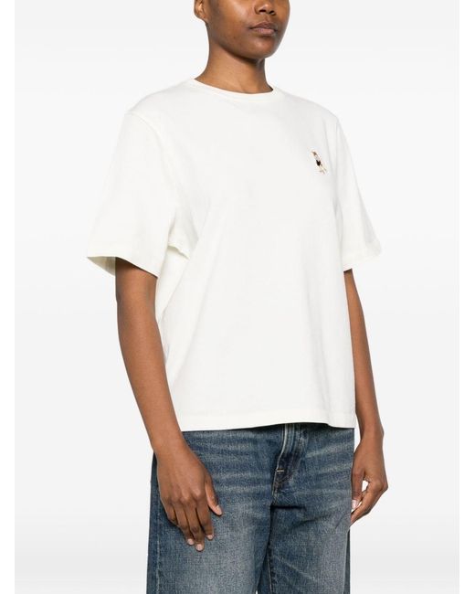 Maison Kitsuné White Dressed Fox Cotton T-Shirt