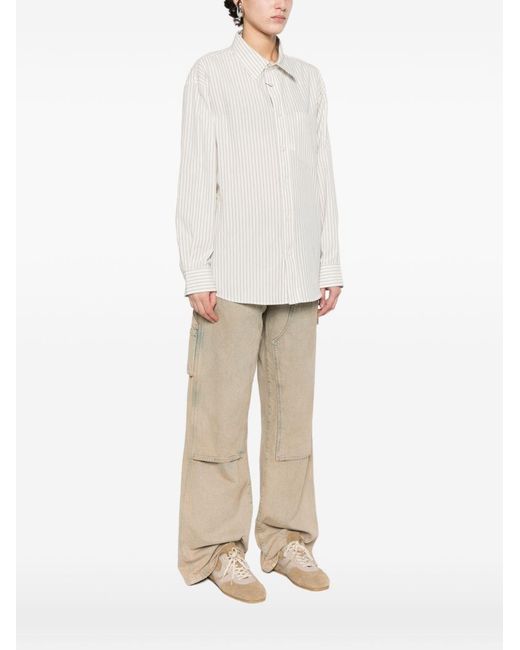 DUNST White Striped Cotton Shirt