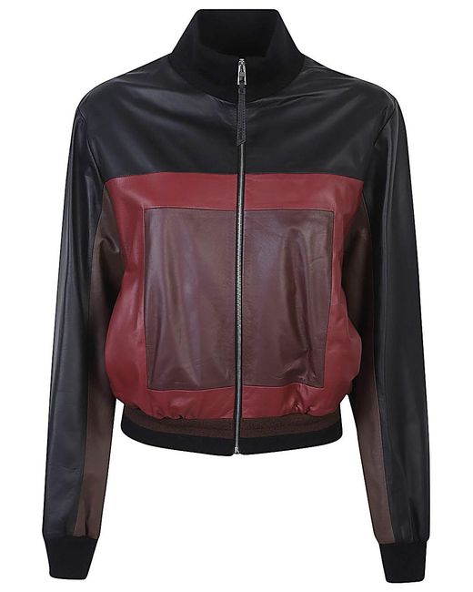 Loewe Red Leather Cropped Jacket