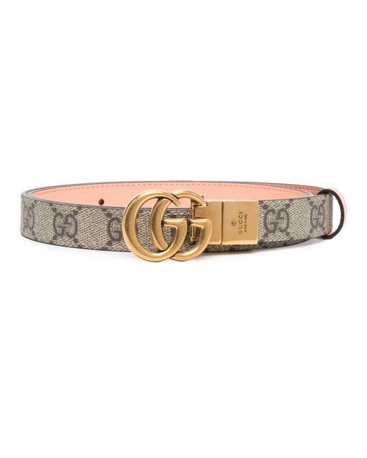 Gucci GG Marmont Leather Belt in Natural | Lyst