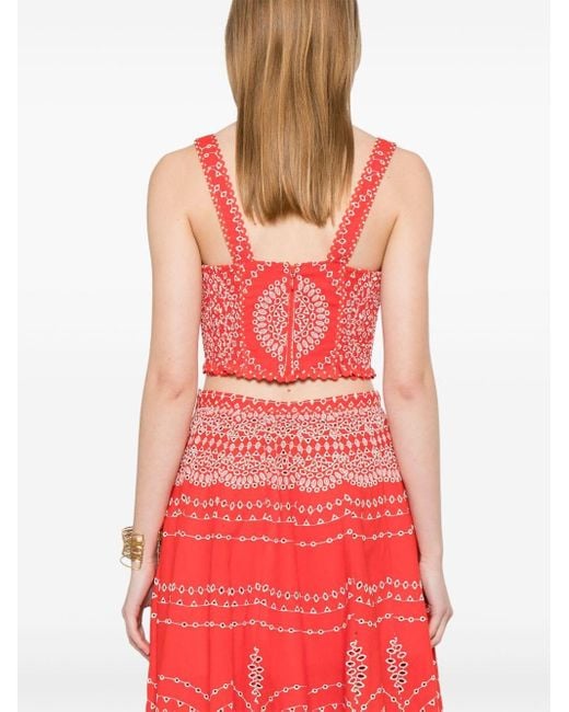 Charo Ruiz Red Goldie Crop Top