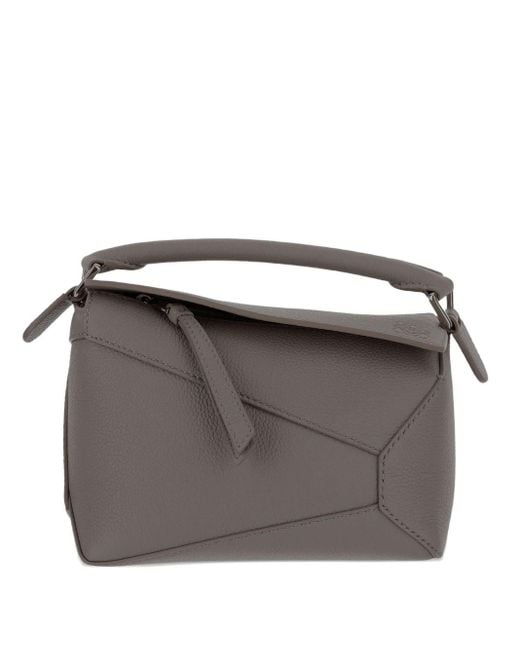 Loewe Gray Puzzle Edge Mini Leather Handbag