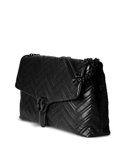 Gucci Black Gg Marmont Maxi Leather Shoulder Bag