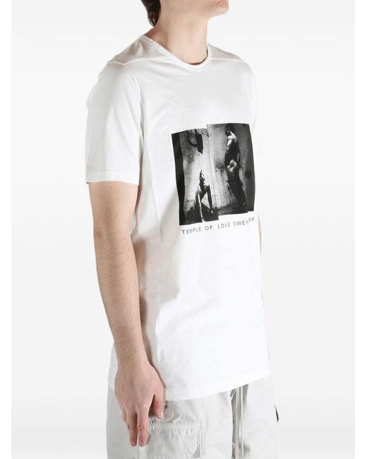 Rick Owens White Printed T-Shirt for men