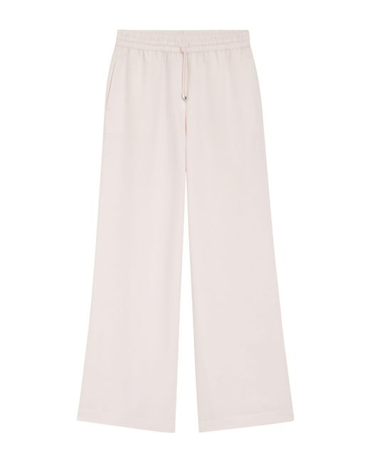 Boss White Wide Leg Trousers