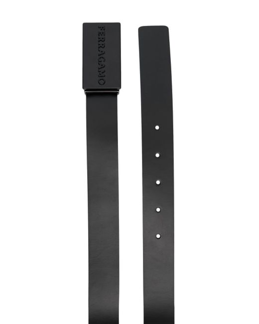 Ferragamo Black Leather Belt for men