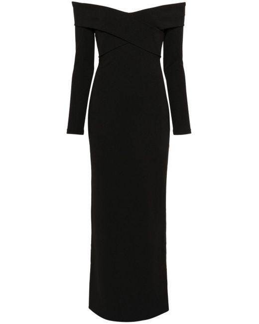 Solace London Black Galia Maxi Dress