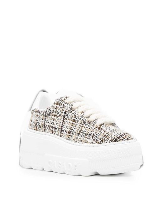 Casadei White Nexus Bouclé Sneakers
