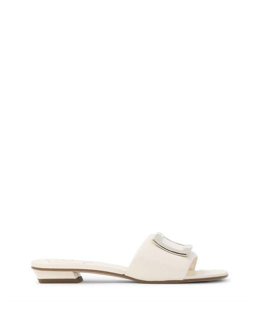 Roger Vivier White Leather Flat Sandals