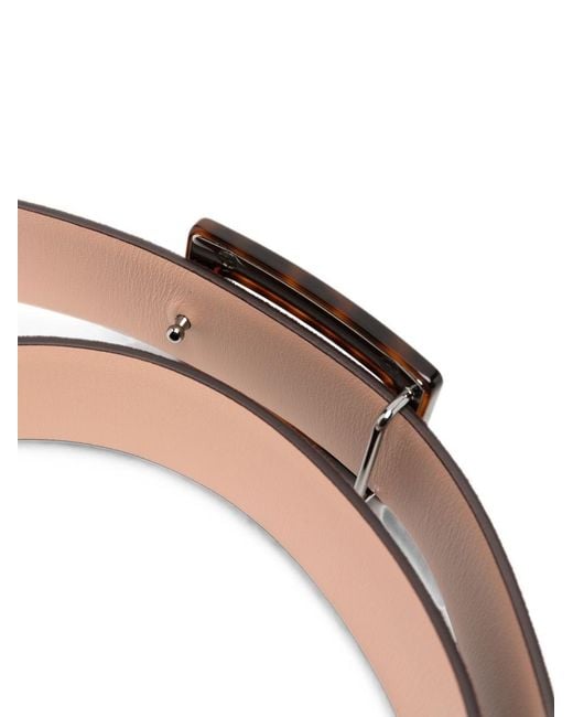 Roger Vivier White Belle Vivier Leather Belt