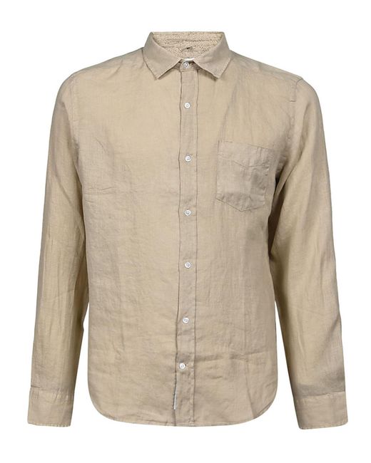 Edmmond Studios Linen Long Sleeve Shirt in Natural for Men | Lyst Canada