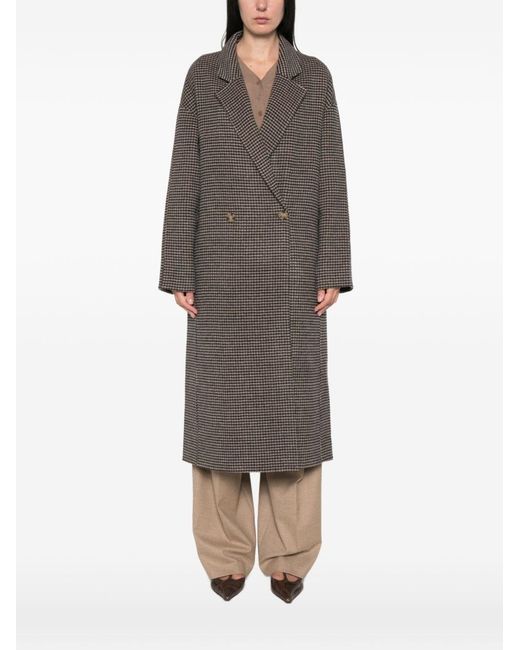 Soft Goat Gray Wool Double-Breasted Coat