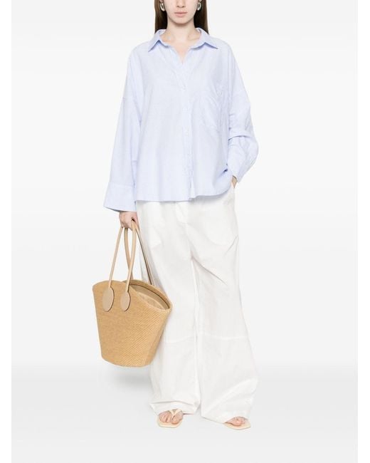 White Sand White Striped Cotton Shirt