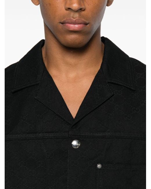 Gucci Black Gg Jacquard Shirt for men