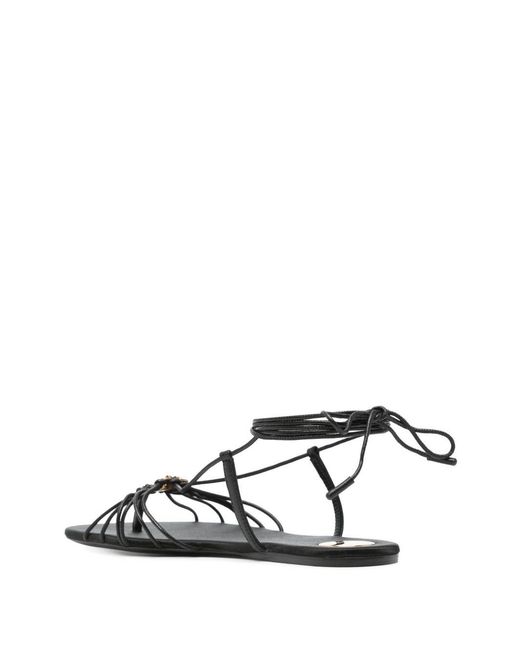 Saint Laurent White Babylone Satin Sandals