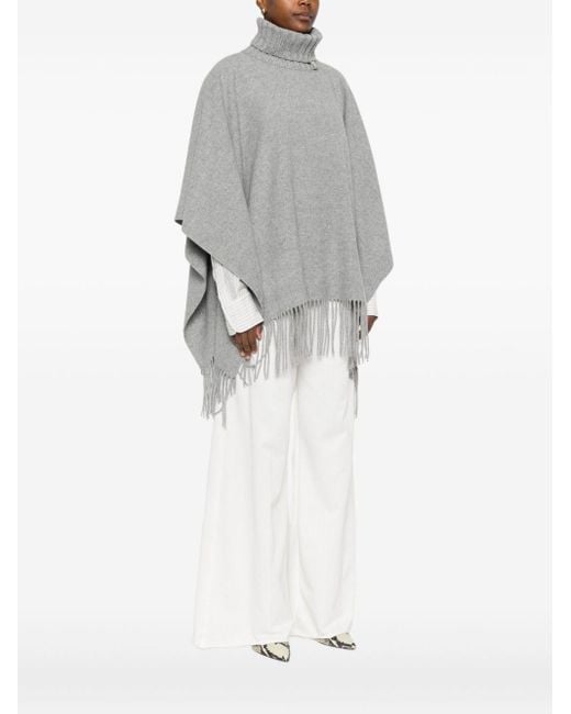 Fabiana Filippi Gray Wool Poncho