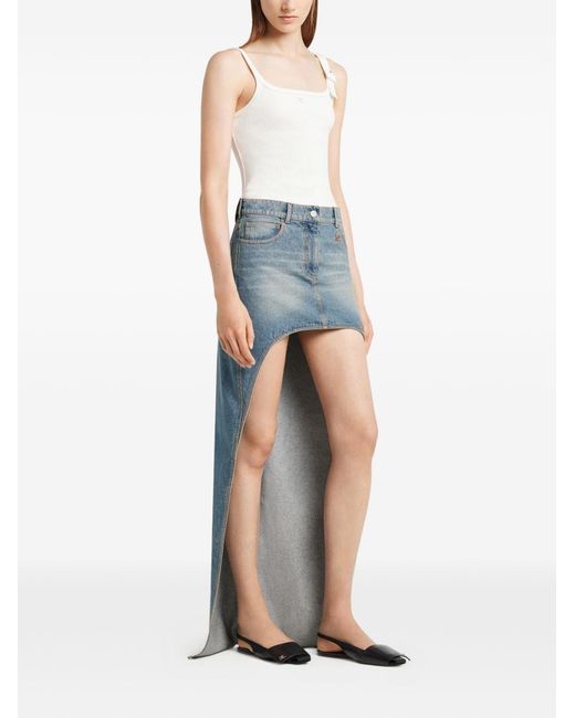 Courreges Gray Denim Cotton Skirt