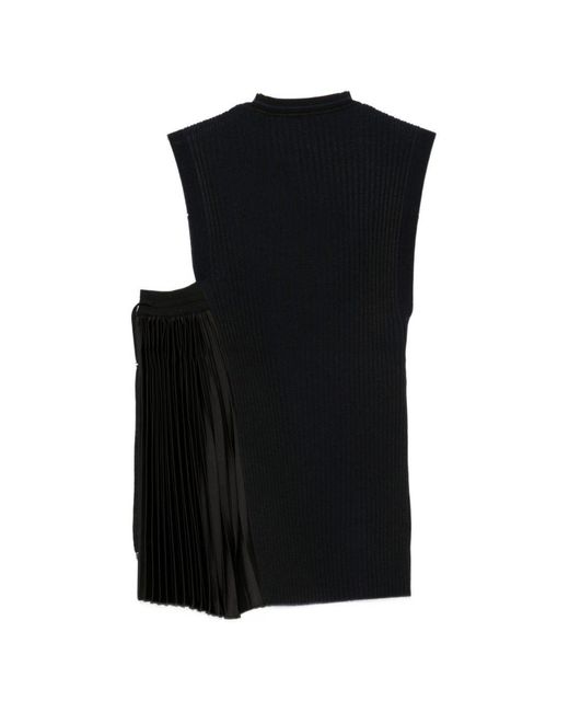 Emporio Armani Black Pleated Tank Top