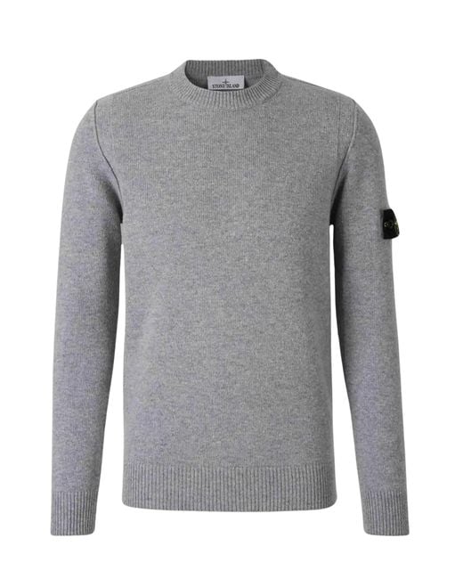 Stone Island Gray Wool Sweater for men