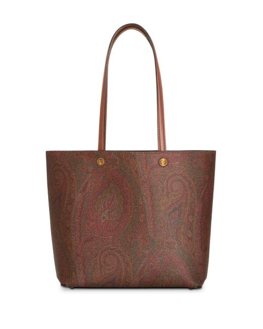 Etro Brown Medium Essential Shopping Bag With Clutch