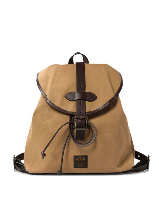 Filson Brown Twill Drawstringed Backpack