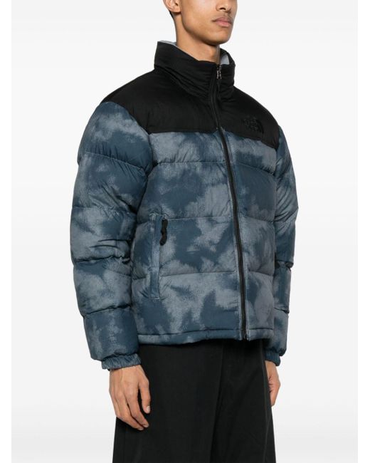 The North Face Blue Logo-embroidered Puffer Jacket for men