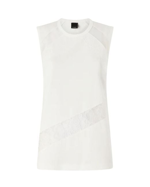 Pinko White Top With Lace Details