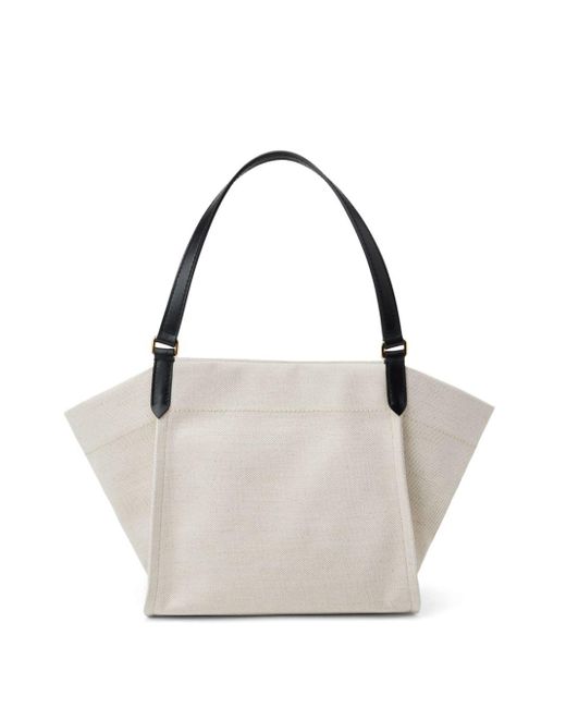 Tom Ford White Canvas And Leather Medium Tote Bag