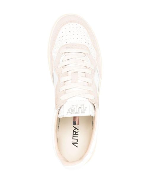 Autry White Medalist Low Leather Sneakers for men