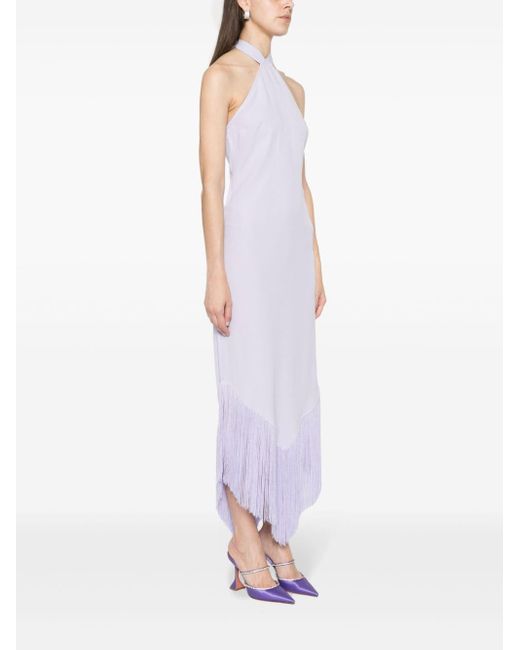 ‎Taller Marmo Purple Nina Fringed Long Dress