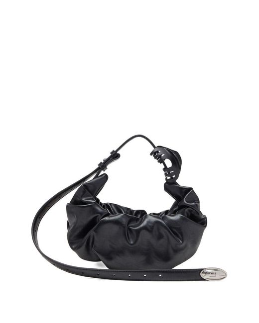 DIESEL Black Grab Small Hobo Bag