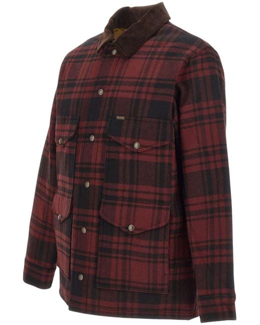 Filson Red Spokane Insulated Checked Jacket for men