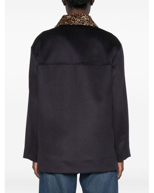 Max Mara Blue Wool Blouson Jacket