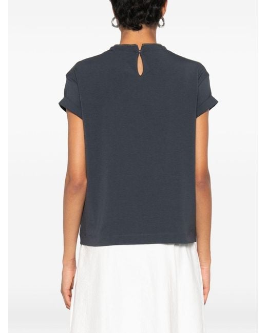 Brunello Cucinelli Blue Cotton T-Shirt