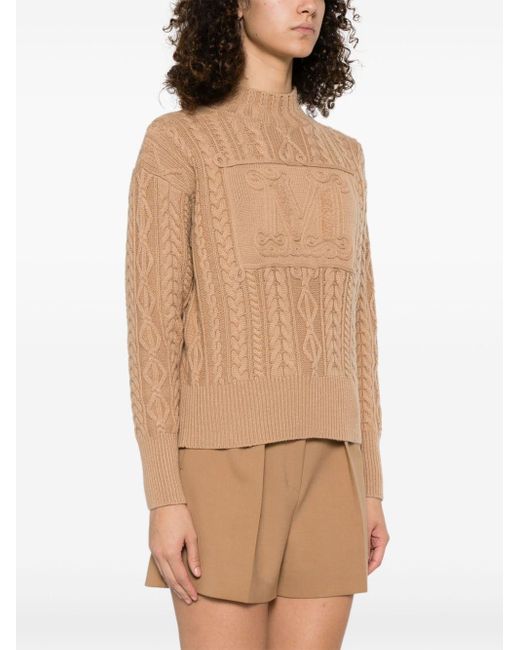 Max Mara Natural Wool And Cashmere Crewneck Jumper