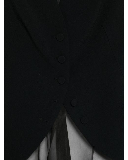 Emporio Armani Black Sheer-Panel Waistcoat