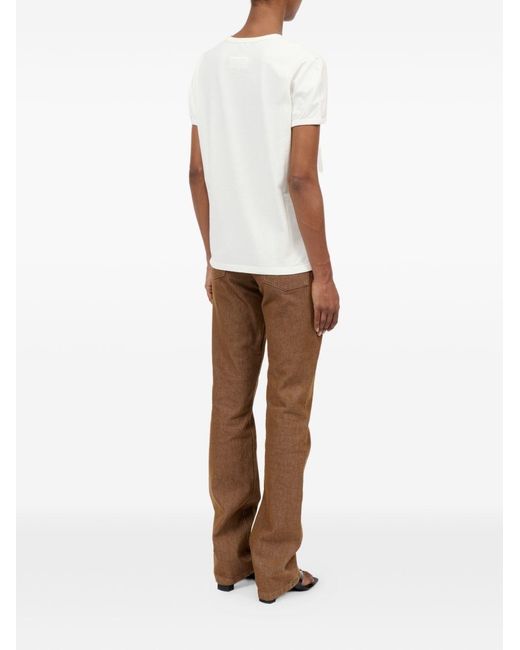MM6 by Maison Margiela White Logo Cotton T-Shirt