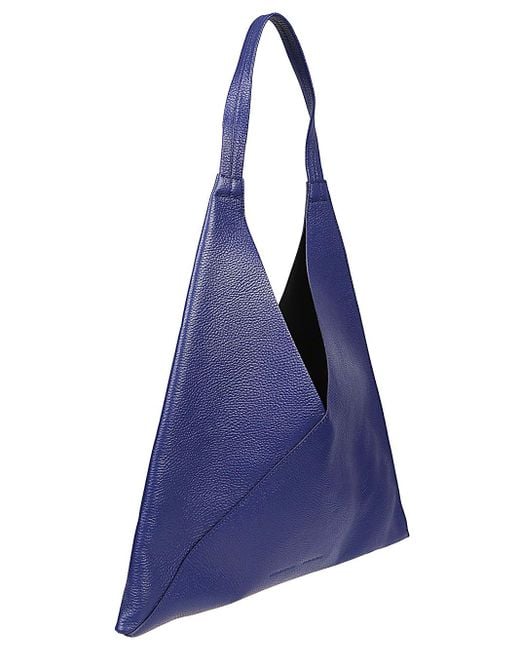 Liviana Conti Blue Leather Shoulder Bag