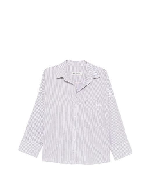 White Sand White Striped Cotton Shirt