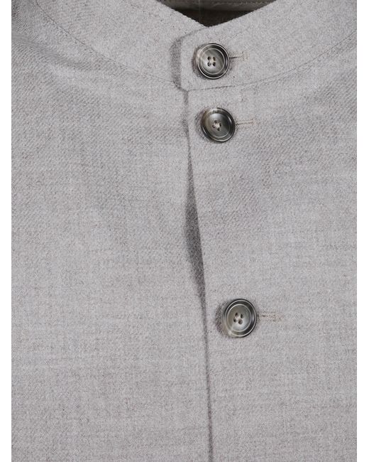 Tagliatore Gray Tempesta Jacket With Mandarin Collar for men