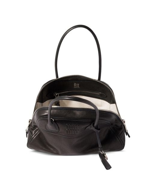 Miu Miu Black Vivant Nappa Leather Bag