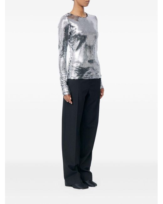 MM6 by Maison Margiela Gray Metallized Top