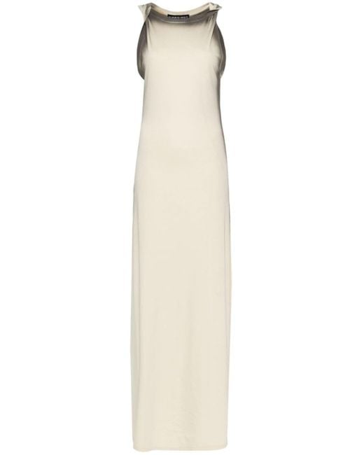 Y. Project White Twisted Shoulder Cotton Long Dress
