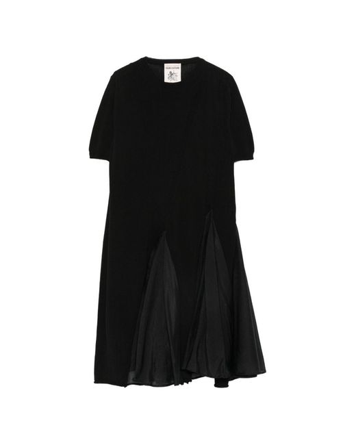 Semicouture Black Blondie Cotton And Silk Dress