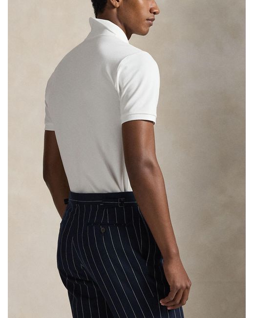 Polo Ralph Lauren White Slim Fit Stretch Mesh Polo for men